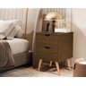 Mesa de Cabeceira para Quarto 2 Gavetas Decore Madri Retrô Pés Palito:canela - 2