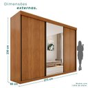 Ver imagem 3 de Guarda-Roupa Casal com 3 Portas e 6 Gavetas MDF Londrina Marrom/Cinamomo/Off White