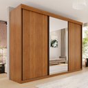Ver imagem 1 de Guarda-Roupa Casal com 3 Portas e 6 Gavetas MDF Londrina Marrom/Cinamomo/Off White