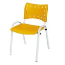 Ver imagem 3 de Cadeira Iso Base Branco Escola, Escritório Amarelo Kit 8 Un