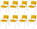 Ver imagem 2 de Cadeira Iso Base Branco Escola, Escritório Amarelo Kit 8 Un