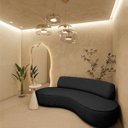 Ver imagem 1 de Sofá Curvo Sala de Estar Recepção Consultório Amsterdã 250cm Linho
