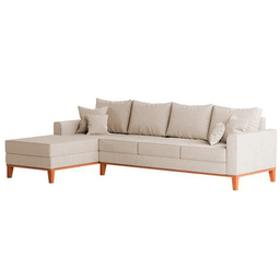 Sofá 4 Lugares Beny com Chaise Lado Esquerdo Linho Bege - 4