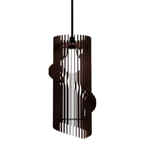 Luminária Teto tipo Pendente ATENAS MDF  Completa -:Marrom