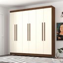 Ver imagem 4 de Roupeiro Ule 6 Portas Imbuia Champanhe Calceiros Alumínio e Puxadores Mdf 218cm