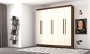 Ver imagem 3 de Roupeiro Ule 6 Portas Imbuia Champanhe Calceiros Alumínio e Puxadores Mdf 218cm
