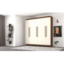 Ver imagem 3 de Roupeiro Ule 6 Portas Imbuia Champanhe Calceiros Alumínio e Puxadores Mdf 218cm