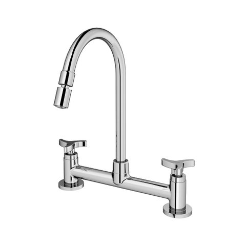 Torneira Misturador Docol Nova Trio 1258906 de Bancada Cromada