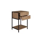 Ver imagem 6 de Mesa de Cabeceira Industrial 45cm com 2 Gavetas e Prateleira - Vermont/preto Fosco