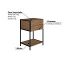 Ver imagem 5 de Mesa de Cabeceira Industrial 45cm com 2 Gavetas e Prateleira - Vermont/preto Fosco