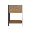 Ver imagem 2 de Mesa de Cabeceira Industrial 45cm com 2 Gavetas e Prateleira - Vermont/preto Fosco