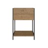 Mesa de Cabeceira Industrial 45cm com 2 Gavetas e Prateleira - Vermont/preto Fosco - 2