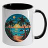 Caneca Branca com Interna Preta Y5 Praia Sol Mar Arte - 1