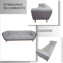 Ver imagem 6 de Sofá 2 Lugares 200cm Retrô Pés de Madeira Luxo Premium Estofado Bouclé Cinza Texturizado Cinza Sala