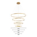 Ver imagem 2 de Lustre Pendente Nitrolux Lp-800 Dourado Led Bivolt