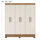Ver imagem 2 de Guarda Roupa Casal 6 Portas e 2 Gavetas Dallas - Amêndola Touch/off White