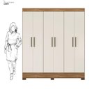 Ver imagem 4 de Guarda Roupa Casal 6 Portas e 2 Gavetas Dallas - Amêndola Touch/off White