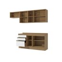 Ver imagem 3 de Armário de Cozinha Completa 100% Mdf 260cm Nogueira/branco Celeste Kappesberg