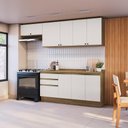 Ver imagem 1 de Armário de Cozinha Completa 100% Mdf 260cm Nogueira/branco Celeste Kappesberg