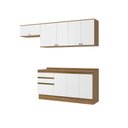 Ver imagem 2 de Armário de Cozinha Completa 100% Mdf 260cm Nogueira/branco Celeste Kappesberg