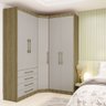Guarda Roupas Modulado de Canto Diagonal 3 Peças com 5 Portas e 4 Gavetas Paris Luciane Móveis - 2