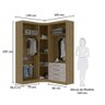 Guarda Roupas Modulado de Canto Diagonal 3 Peças com 5 Portas e 4 Gavetas Paris Luciane Móveis - 3
