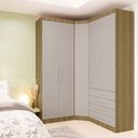 Ver imagem 2 de Guarda Roupas Modulado de Canto Diagonal 3 Peças com 5 Portas e 4 Gavetas Paris Luciane Móveis