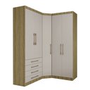 Ver imagem 3 de Guarda Roupas Modulado de Canto Diagonal 3 Peças com 5 Portas e 4 Gavetas Paris Luciane Móveis