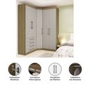 Ver imagem 5 de Guarda Roupas Modulado de Canto Diagonal 3 Peças com 5 Portas e 4 Gavetas Paris Luciane Móveis
