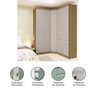Guarda Roupas Modulado de Canto Diagonal 3 Peças com 5 Portas e 4 Gavetas Paris Luciane Móveis - 5