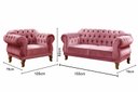 Ver imagem 3 de Kit Namoradeira Duquesa Chesterfield 2 Lugares + 1 Poltrona - Suede Rosa