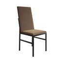 Ver imagem 4 de Conjunto de Jantar Mesa Mônaco Premium 90cm Preta com 4 Cadeiras Estofadas Marrom Preto