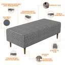 Ver imagem 3 de Kit 02 Puffs Decorativo Sala de Estar Bali W01 Pés Palito 120x50cm Pied Poule - Lyam Decor