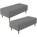 Ver imagem 1 de Kit 02 Puffs Decorativo Sala de Estar Bali W01 Pés Palito 120x50cm Pied Poule - Lyam Decor