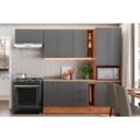 Ver imagem 4 de Balcão de Cozinha Modulado Bella 2608 2 Portas e 3 Gavetas S/tampo 120cm Nogal/cinza - Carraro