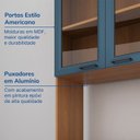 Ver imagem 5 de Cozinha Compacta Planejada 3 Peças 1 Paneleiro Duplo 1 Aéreo 1 Balcão Soho CabeCasa MadeiraOriginals Azul/Freijó