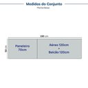 Ver imagem 3 de Cozinha Compacta Planejada 3 Peças 1 Paneleiro Duplo 1 Aéreo 1 Balcão Soho CabeCasa MadeiraOriginals Azul/Freijó