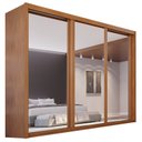 Ver imagem 2 de Guarda-Roupa Casal 3 Portas Espelhadas de Correr 6 Gavetas MDF Palissy Marrom/Rubi