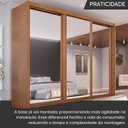 Ver mais imagens de Guarda-Roupa Casal 3 Portas Espelhadas de Correr 6 Gavetas MDF Palissy Marrom/Rubi