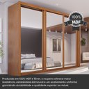 Ver imagem 6 de Guarda-Roupa Casal 3 Portas Espelhadas de Correr 6 Gavetas MDF Palissy Marrom/Rubi