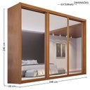 Ver imagem 3 de Guarda-Roupa Casal 3 Portas Espelhadas de Correr 6 Gavetas MDF Palissy Marrom/Rubi
