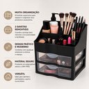 Ver imagem 3 de Organizador de Cosmético Porta Maquiagem Gaveteiro Duplo Polipropileno Atóxico Bpa Free Divisó