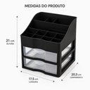 Ver imagem 5 de Organizador de Cosmético Porta Maquiagem Gaveteiro Duplo Polipropileno Atóxico Bpa Free Divisó