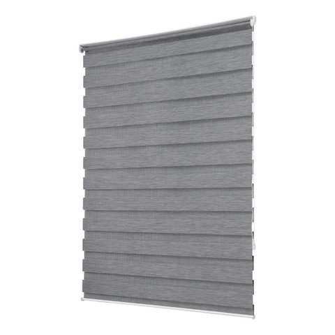 Persiana Grafite Linho Zebra Rolo Dupla 160x160 Premium