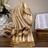 Imagem Sagrada Família Barroca Grande 30cm Resina Dourada - 5