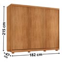 Ver imagem 3 de Guarda Roupa Casal CR35538 3 Portas de Correr 4 Gavetas MDF com Pés Madeirado Multimóveis