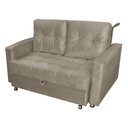 Ver imagem 3 de Sofá-Cama Verona Cappuccino em Veludo 140cm com Rodízios para Sala e Quarto