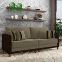 Ver imagem 1 de Sofá Montecarlo 2 Lugares 172cm Veludo/pu Castor/marrom
