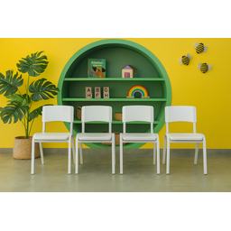 Kit 4 Cadeiras Infantil Iso Branca Brinquedoteca Escolas Ecomhome - 1