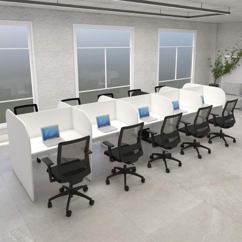 Espaço de Trabalho Call Center para 10 Pessoas Br 4,60m F5 Cor:branco